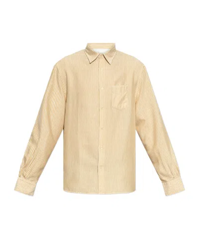 Officine Generale Long-sleeved Shirt In Nude