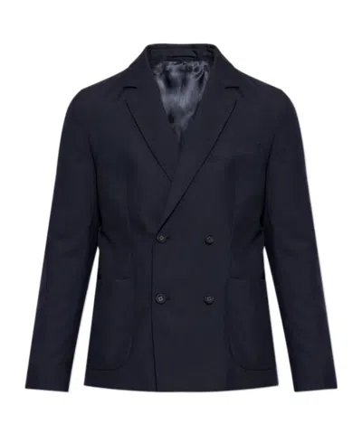 Officine Generale Long-sleeved Suit Coat In Black