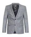 Officine Generale 375 Gingham Linen And Wool-blend Blazer In Gray