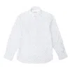 Officine Generale Long-sleeved White Shirt With Gathered Cuffs