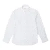Officine Generale Long-sleeved White Shirt With Gathered Cuffs In Multi