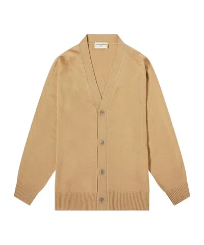 Officine Generale Milos Merino Wool Cardigan In Brown