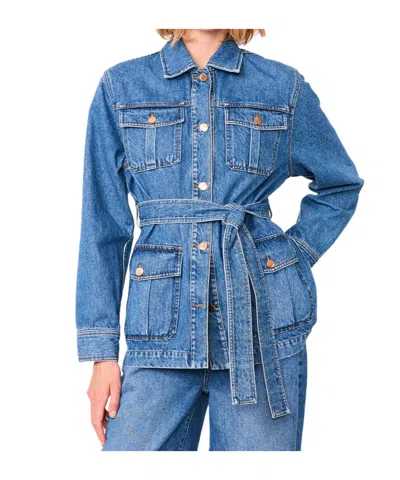 Officine Generale Long-sleeved Denim Jacket In Blue