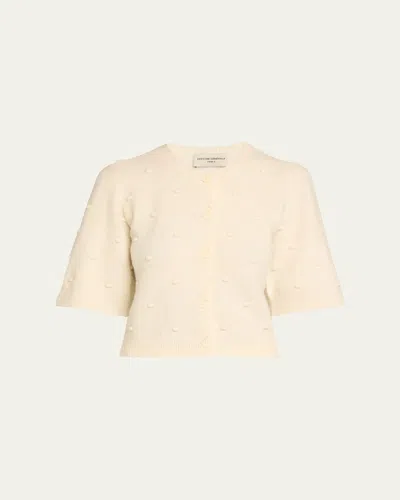 Officine Generale Lotte Pom Pom Caridgan In Cream
