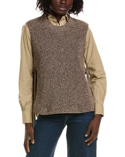 Officine Generale Louka Knit Top In Brown