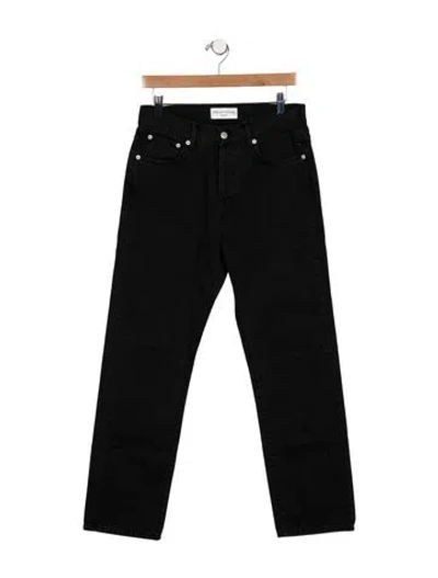 Pre-owned Officine Generale Low-rise Straight Leg Jeans In Black
