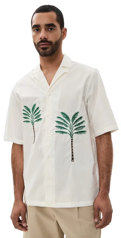OFFICINE GENERALE LUIS PALM TREE SHIRT ECRU