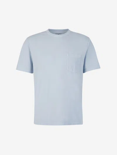 Officine Generale Officine Générale Ss T-shirt Pkt Pgmt Dye Lyocell Co Clothing In Patched Chest Pocket