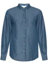 Officine Generale Lyocell Shirt In Blue