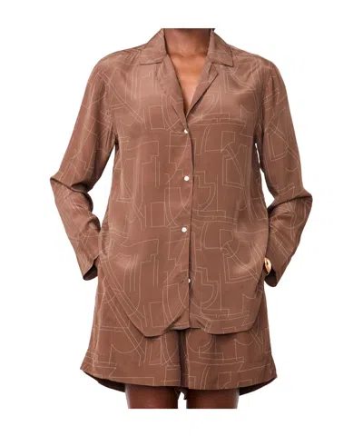 Officine Generale Mabelle Shirt In Brown
