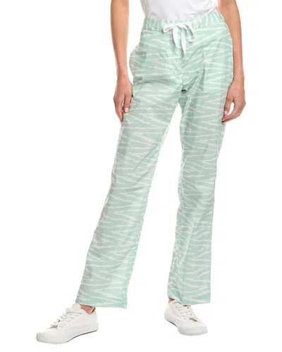 Officine Generale Magali Printed Pant In Green