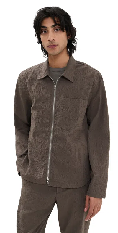 Officine Generale Malo Seersucker Jacket Taupe