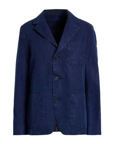 Officine Generale Denim Blazer In Dark Denim