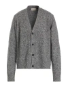 Officine Generale Officine Générale Man Cardigan Charcoal Size Xxl Wool, Cashmere In Gray