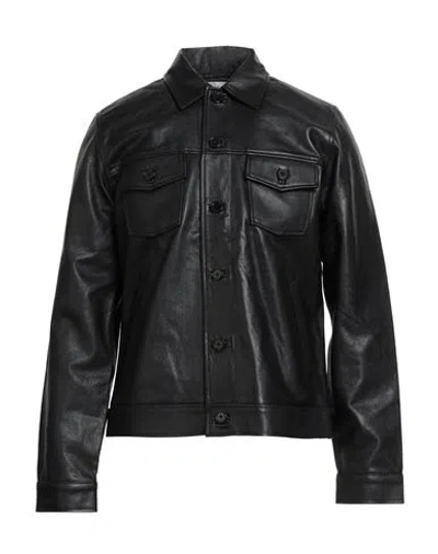 Officine Generale Officine Générale Man Jacket Black Size Xxl Goat Skin