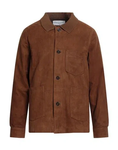 Officine Generale Leo Suede Jacket In Brown