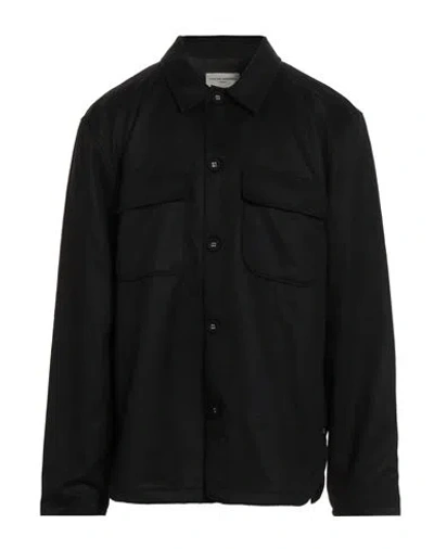 Officine Generale Officine Générale Man Shirt Black Size Xxl Virgin Wool, Cashmere