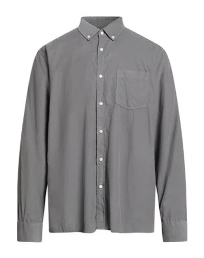 Officine Generale Officine Générale Man Shirt Grey Size Xxl Cotton, Lyocell In Gray