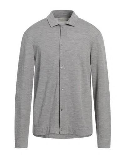 Officine Generale Officine Générale Man Shirt Light Grey Size L Wool, Polyamide In Gray