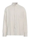 Officine Generale Officine Générale Man Shirt Light Grey Size Xxl Cotton, Lyocell In Neutral