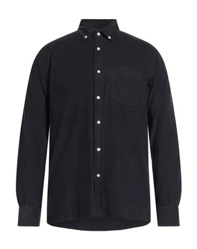 Officine Generale Officine Générale Man Shirt Midnight Blue Size Xl Cotton, Lyocell