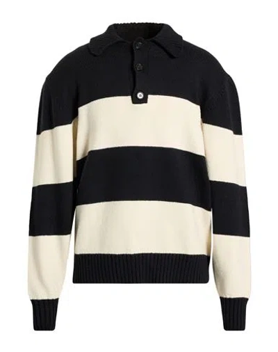 Officine Generale Officine Générale Man Sweater Black Size Xl Wool, Cotton, Polyamide, Elastane In Multi