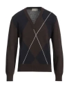 Officine Generale Officine Générale Man Sweater Dark Brown Size L Virgin Wool In Brown
