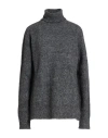 Officine Generale Officine Générale Man Turtleneck Charcoal Size Xxl Alpaca Wool, Cotton, Polyamide, Wool In Gray