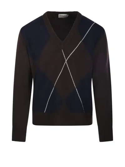 Officine Generale Manolo Sweater In Brown