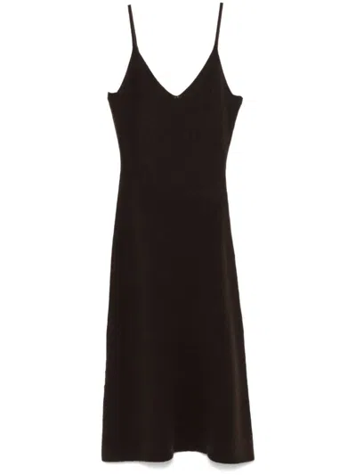 Officine Generale Marga Midi Dress In Brown