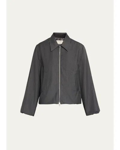 Officine Generale Marla Wool-cashmere Bomber Jacket In Gray