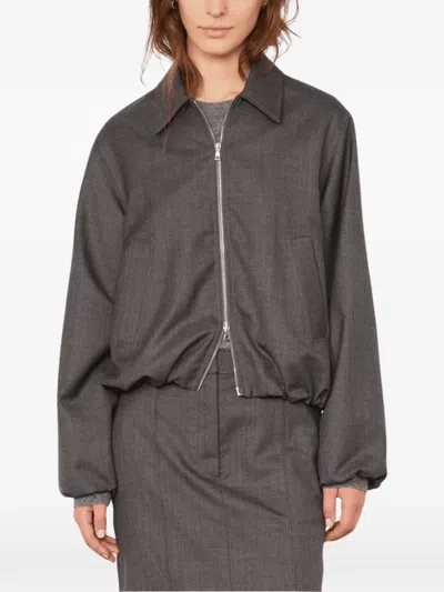 Officine Generale Marla Zip-up Jacket In Gray