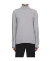 Officine Generale Gray Seamless Turtleneck In Gray
