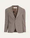 Officine Generale Men's Arthur Houndstooth Single-breasted Sport Coat In Brown