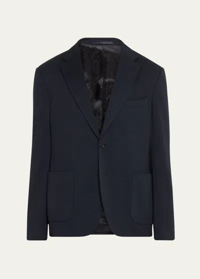 Officine Generale Men's Arthus Wool-blend Blazer In Dark Navy
