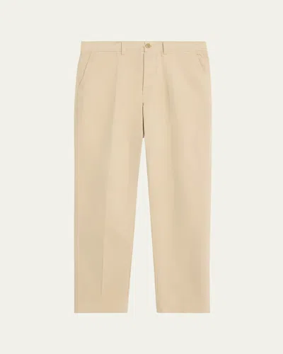 Officine Generale Men's Cotton Twill Straight Fit Five-pocket Pants In Sand
