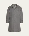 Officine Generale Men's Hudson Cavalry Twill Overcoat In Midgrey/lightgrey