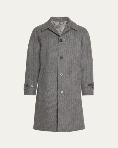 Officine Generale Men's Hudson Cavalry Twill Overcoat In Midgrey/lightgrey