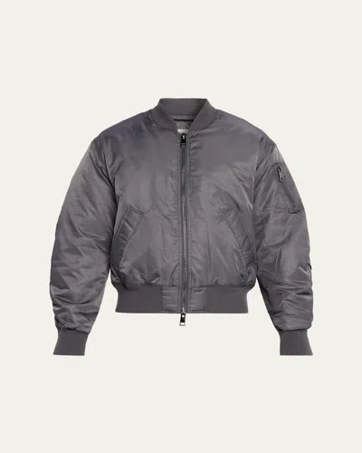 Officine Generale Padded Zip-up Bomber Jacket In Gray