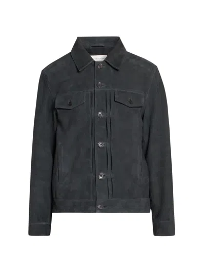 Officine Generale Men's Liam Suede Jacket In Black