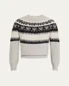Officine Generale Manolo Sweater In Grey/dkgrey/blk/ecru
