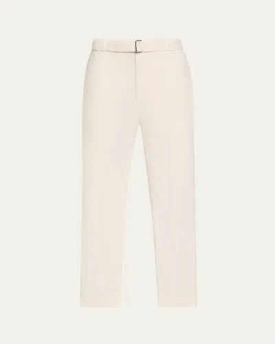 Officine Generale Men's Owen Corduroy Self-belt Pants In Ecru