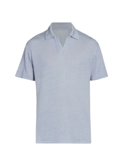 Officine Generale Men's Simon Piece-dyed Linen Shirt In Moody Blue