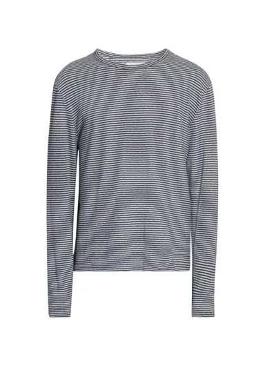 Officine Generale Men's Striped Wool-blend Long-sleeve Shirt In Multi