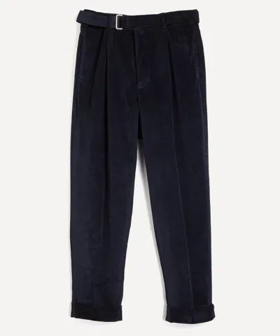 Officine Generale Hugo Corduroy Trousers In Midnight Sky