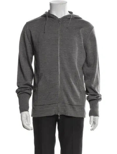 Pre-owned Officine Generale Merino Wool Bomber Jacket In Gray