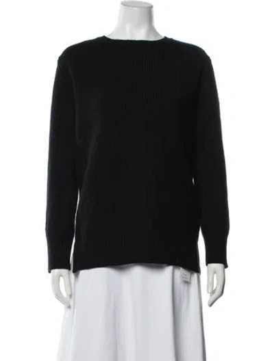 Pre-owned Officine Generale Merino Wool Crew Neck Sweater In Black