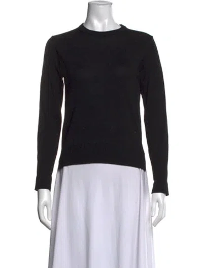 Pre-owned Officine Generale Merino Wool Crew Neck Sweater In Black