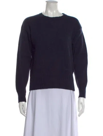 Pre-owned Officine Generale Merino Wool Crew Neck Sweater In Blue