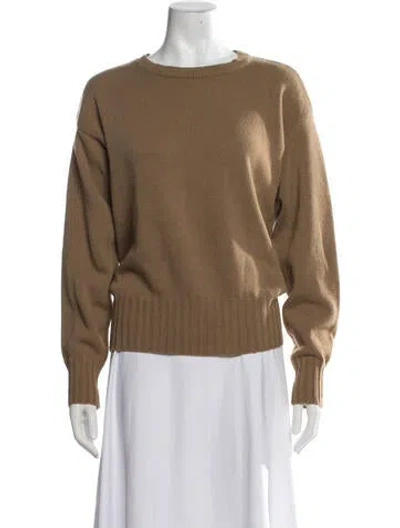 Pre-owned Officine Generale Merino Wool Crew Neck Sweater In Brown
